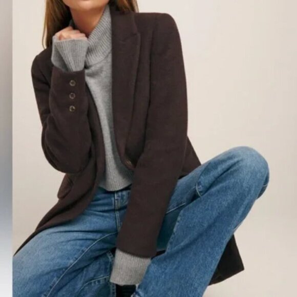 Reformation Jackets & Blazers - Reformation Whitmore Single Button Coat Mocha Size medium